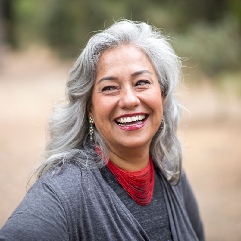 smiling middle aged woman